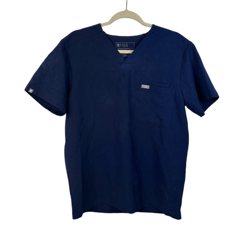 FIGS Navy Technical Scrub Top Modern Fit Medical Healthcare Uniform Mens M